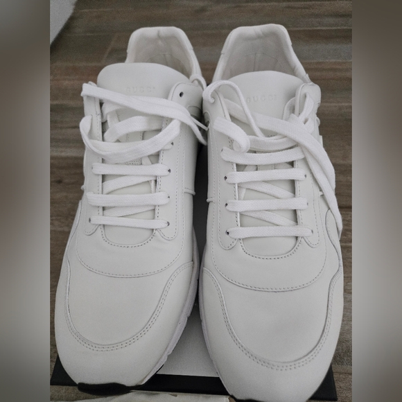 Gucci White Leather Runner Sneakers - Picture 3 of 7